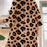 LUNE Casual Oversized Leopard Print Full-Length Dress, Simple Style, Suitable for Summer