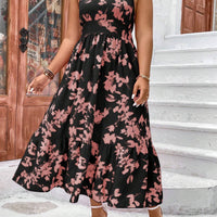 LUNE plus Floral Print Ruffle Hem Dress