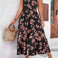 LUNE plus Floral Print Ruffle Hem Dress