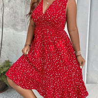 WYWH plus Polka Dot Print Ruffle Hem Dress