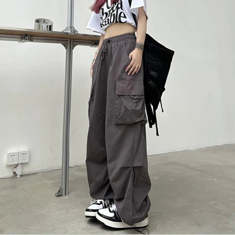 Women Casual Joggers Tech Pants Solid Low Waist Pants