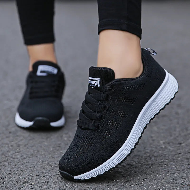 Women Casual Shoes Fashion Breathable Walking Mesh Flat Shoes Sneakers