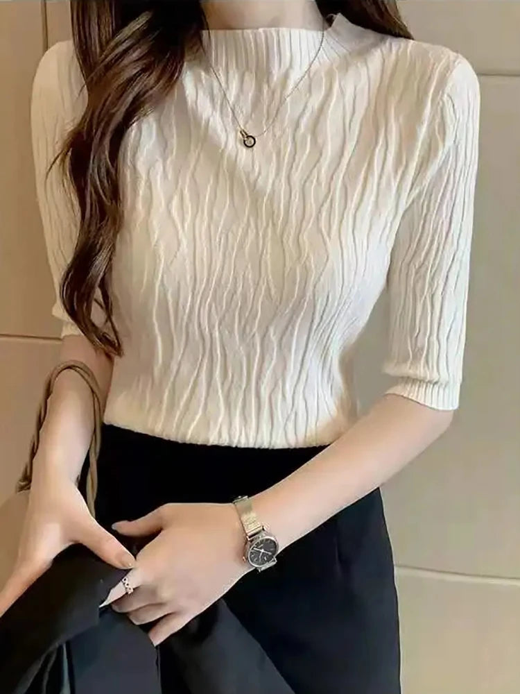 Spring  Korean Fashion Solid Sweater