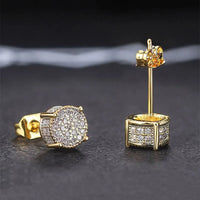 Gold-Color Round Ear Studs Earrings Jewelry Gift