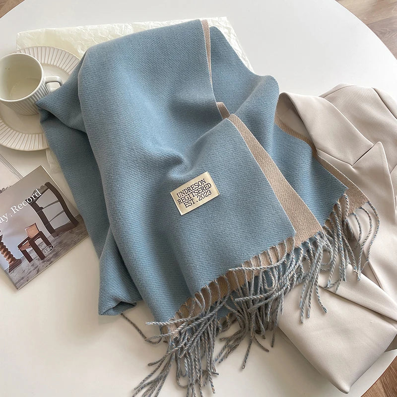 Fashion Solid Cashmere Warm Scarf