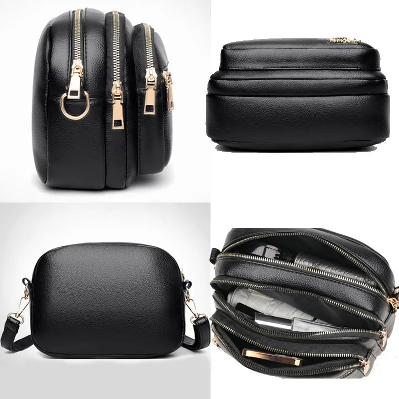 High Quality Soft Leather Purse Fashion Women Shoulder Messenger Bag