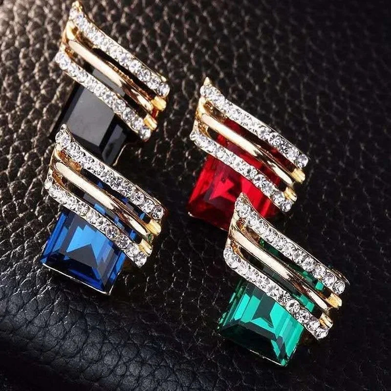 Fashion Gold-plated Zircon Earrings Crystal Earrings