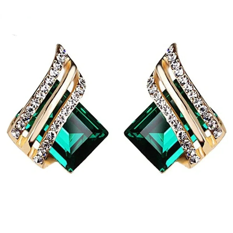 Fashion Gold-plated Zircon Earrings Crystal Earrings