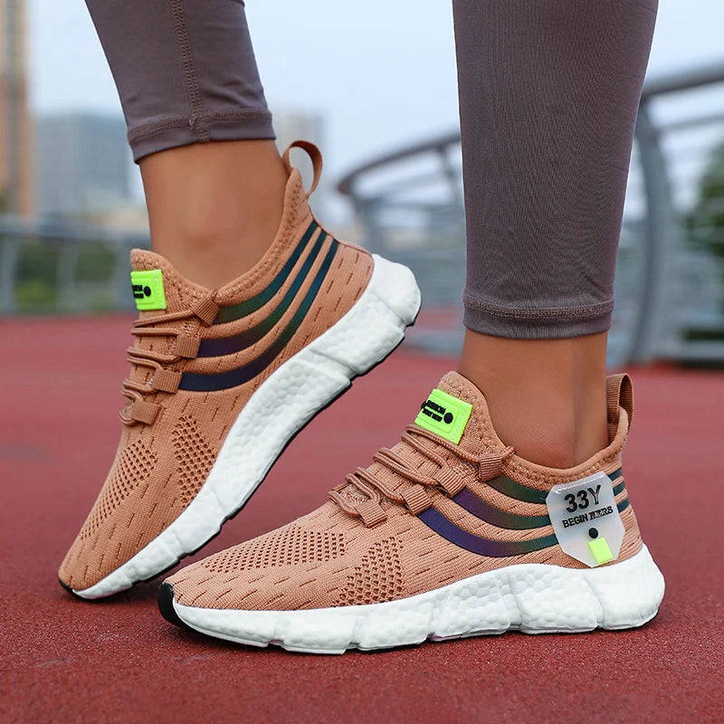 Women Casual Sports Shoes Breathable Lightweight Sneakers Anti-slip Flats Outdoor Running Walking Shoes Female Vulcanized Shoes